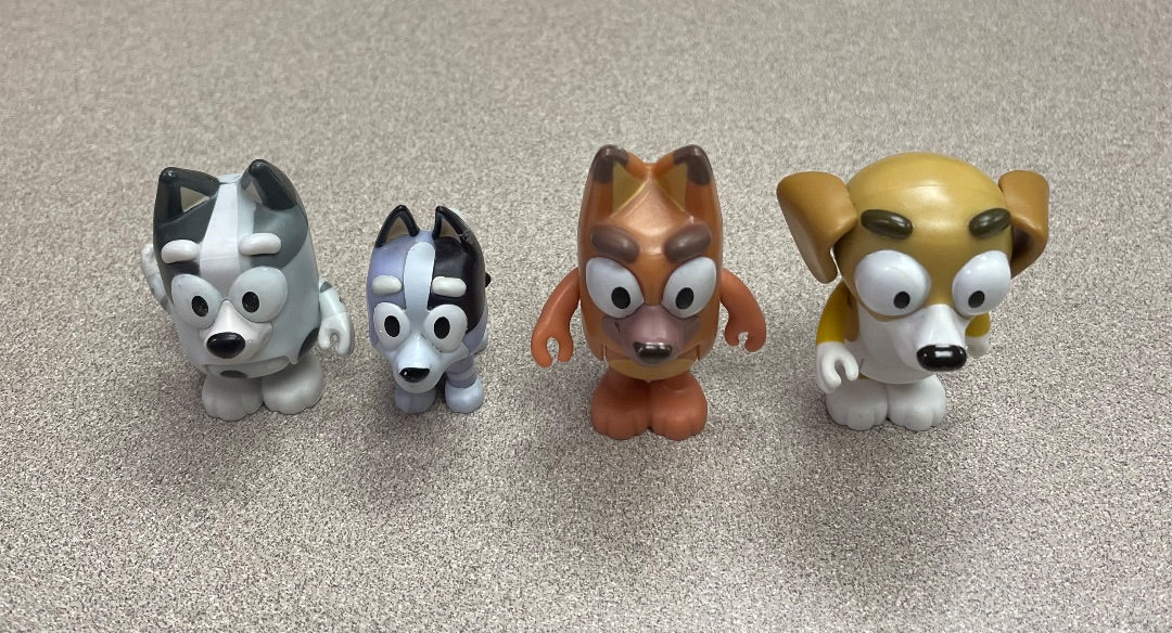 Multi Colour Bluey Character 4PC