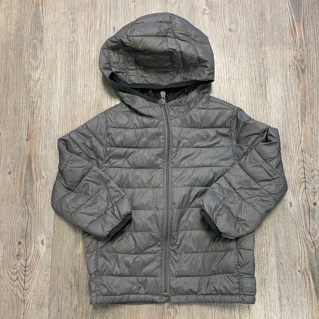 Grey Gap Puffer Jacket, 4Y