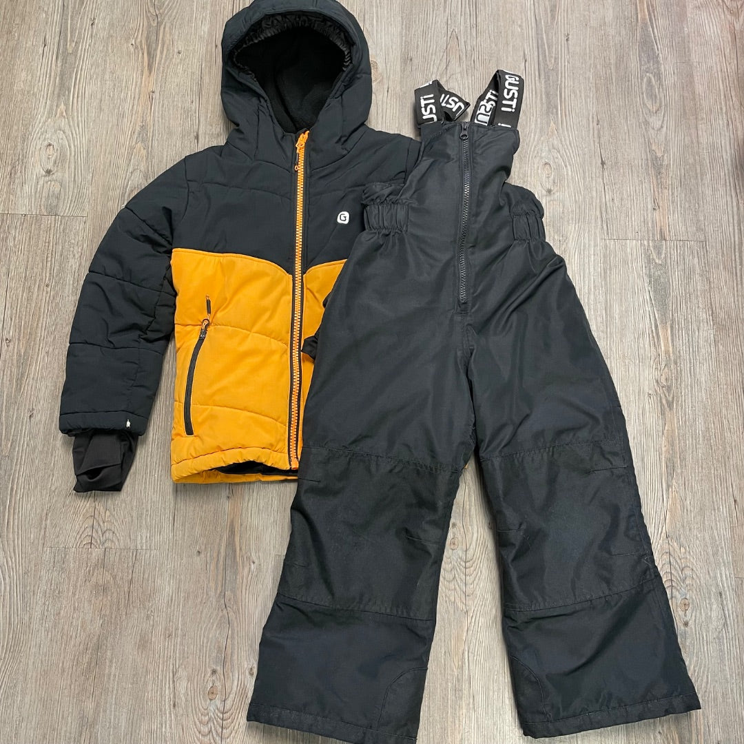Yellow Black Gusti 2PC Snowsuit, 6Y