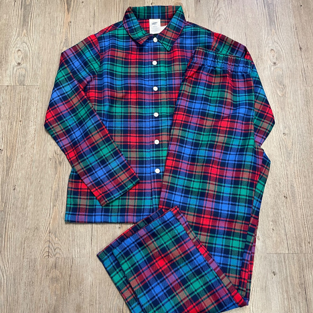Black Lands End 2PC PJ Set Flannel, 14Y