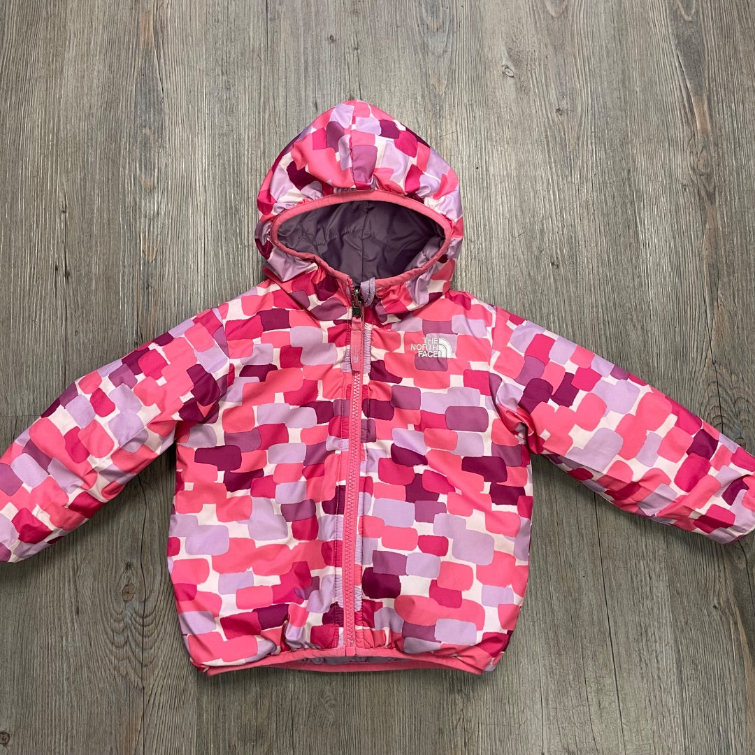 Lavender,Pink North Face Reversible Puffer Jacket, 2Y