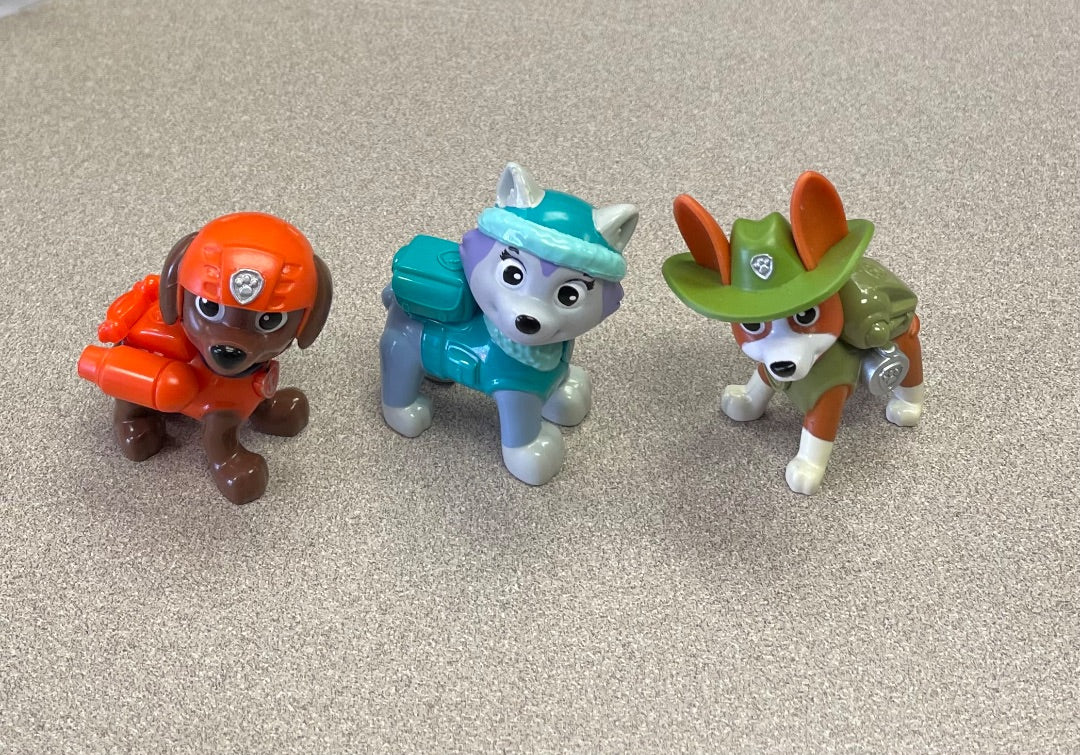 Multi Colour Paw Patrol Action Figure Set 3PC, 3Y+