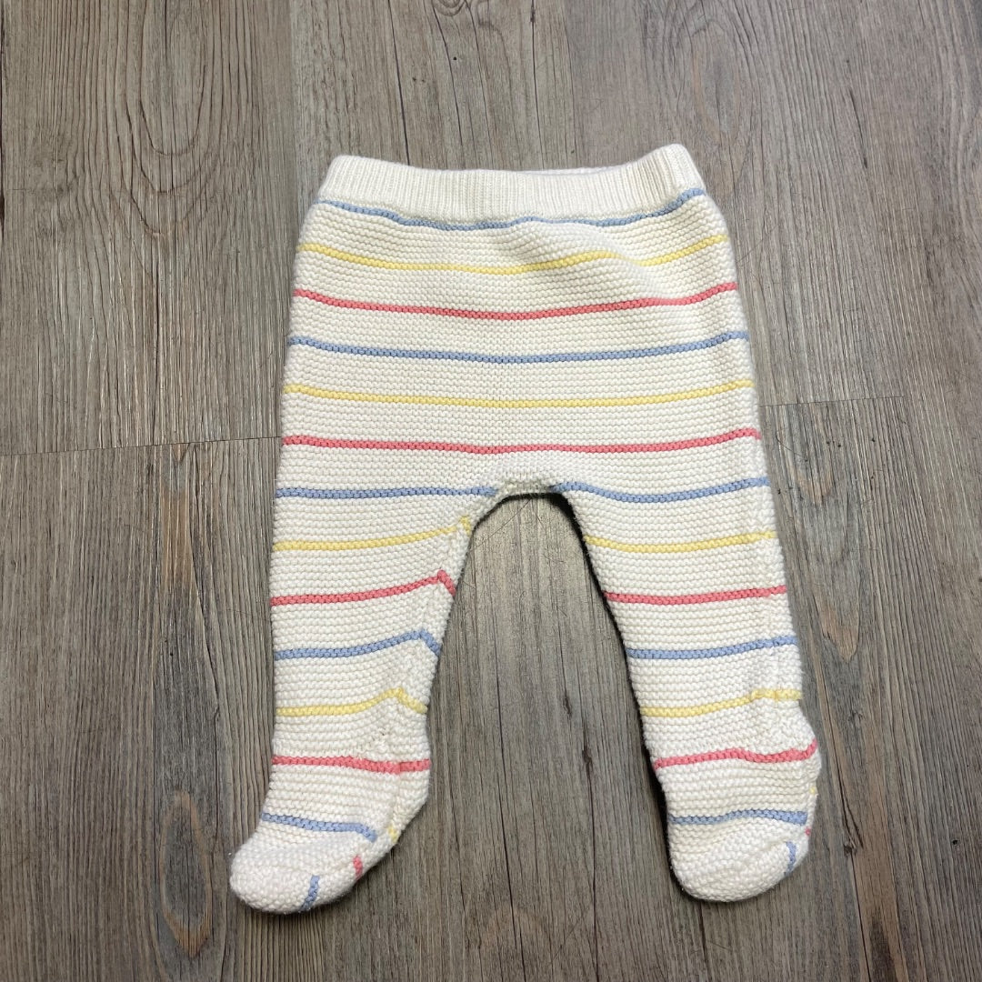Multi Colour Joe Fresh Knit Footed Pants, 3-6M