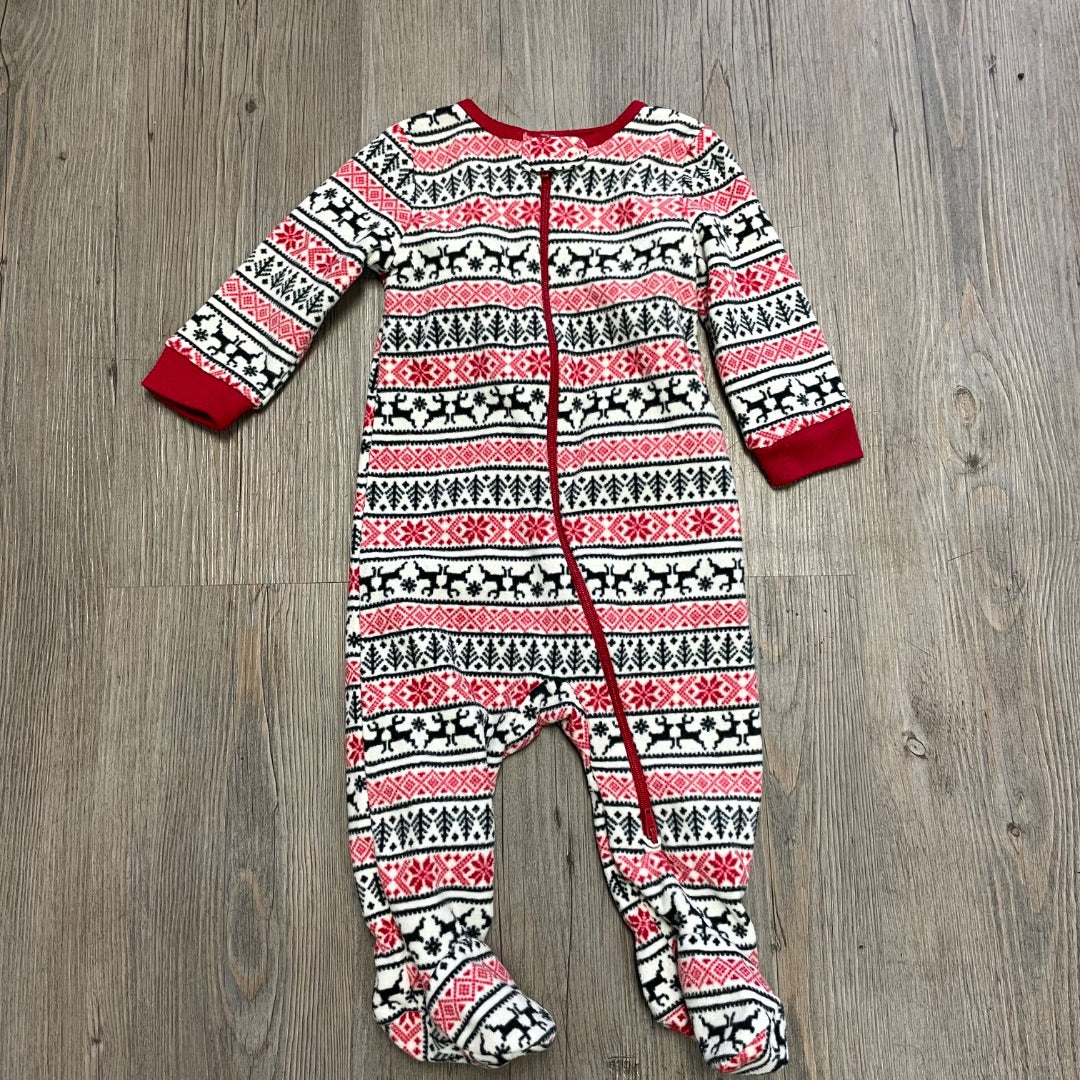 Holiday Pattern Joe Fresh PJ Onesie, 3-6M