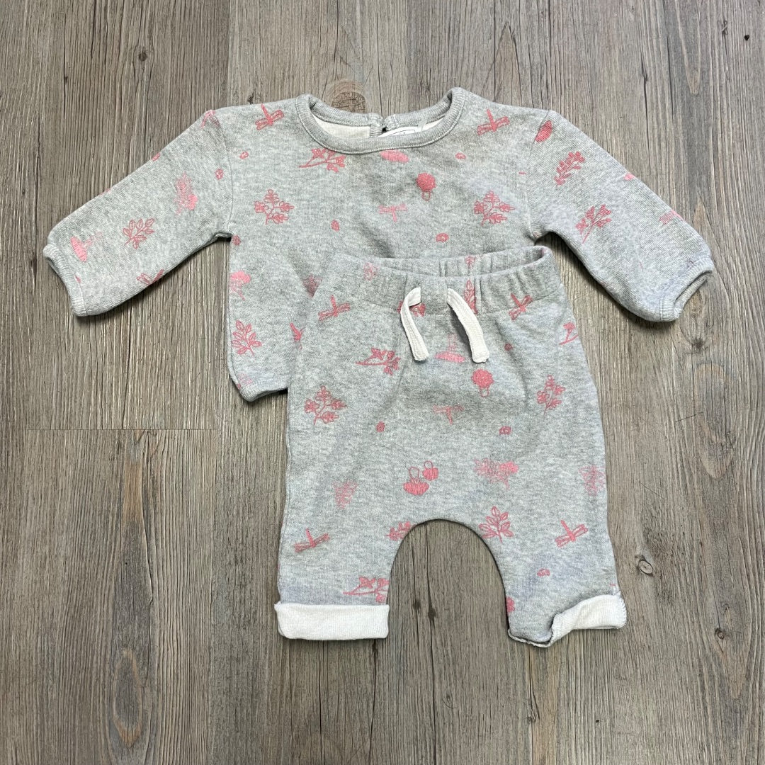 Grey Rise Little Earthling 2PC Clothing Set, 0-3M