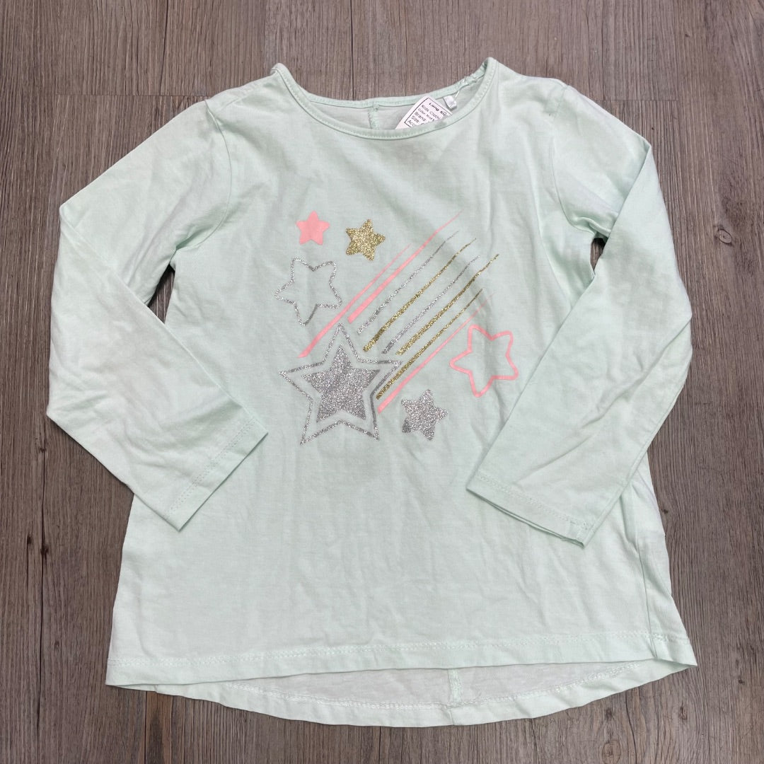 Mint Star Print Yampi Long Sleeve Top, 4Y