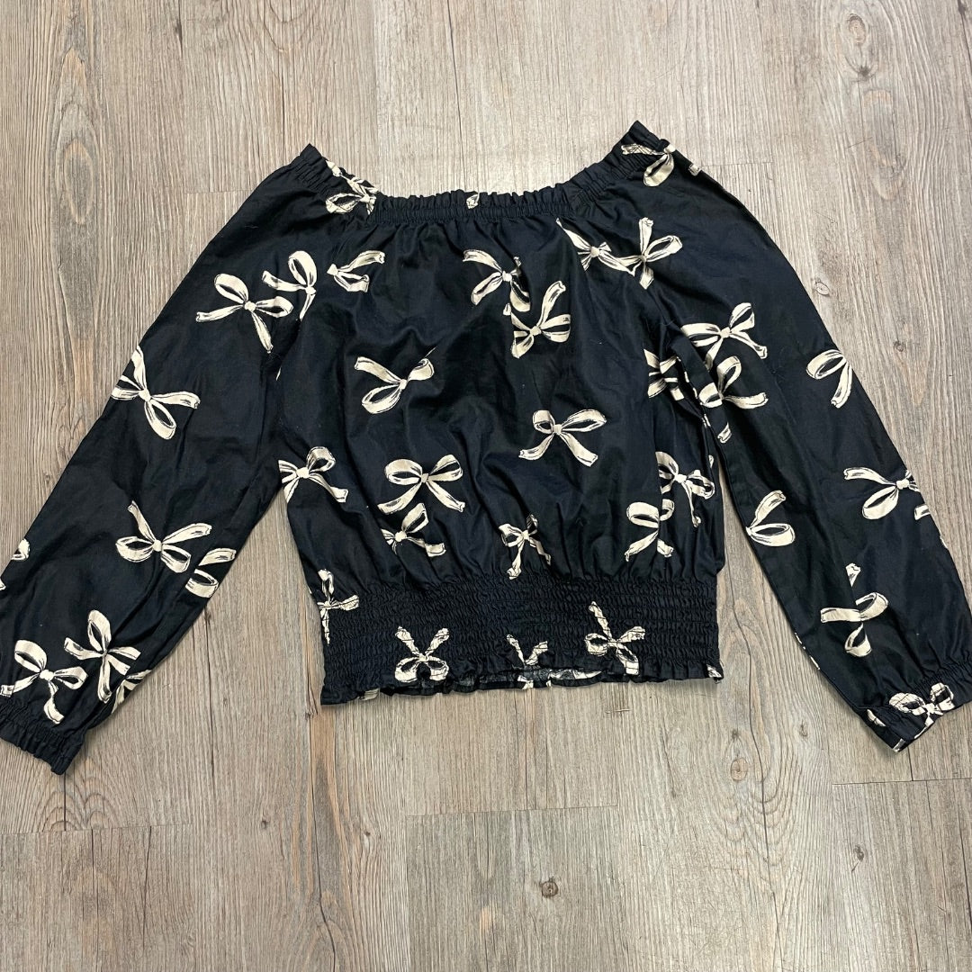 Bow Pattern Carters Long Sleeve Top, 7Y