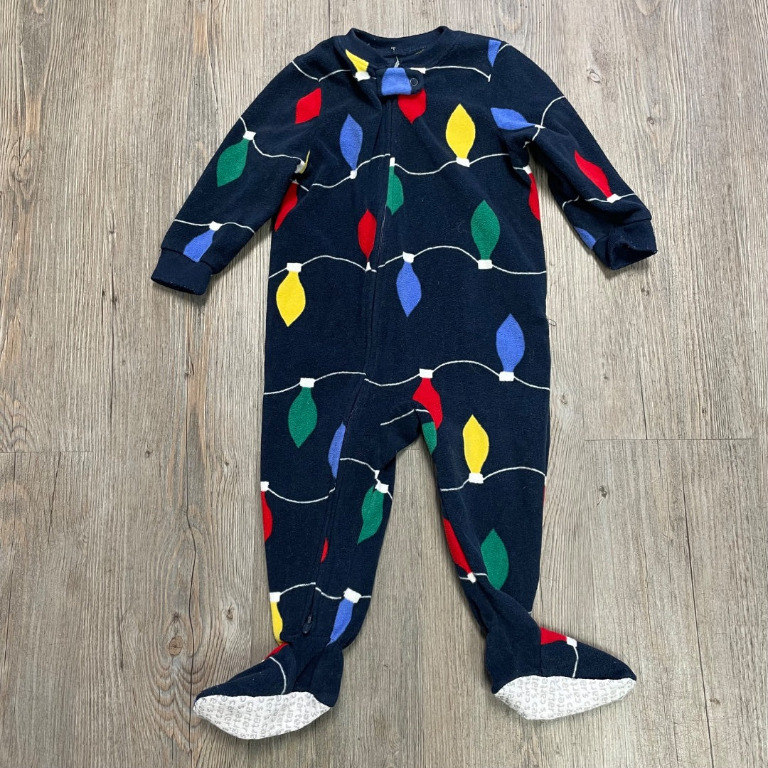 Lights Bulb Pattern Carters Fleece Pj Onesie, 12M