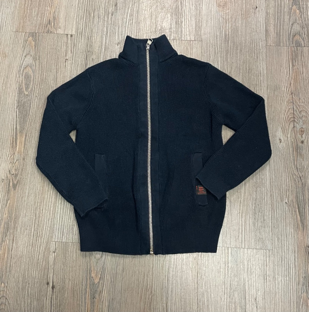 Navy Zara Long Sleeve Knit Zip Cardigan, 6Y