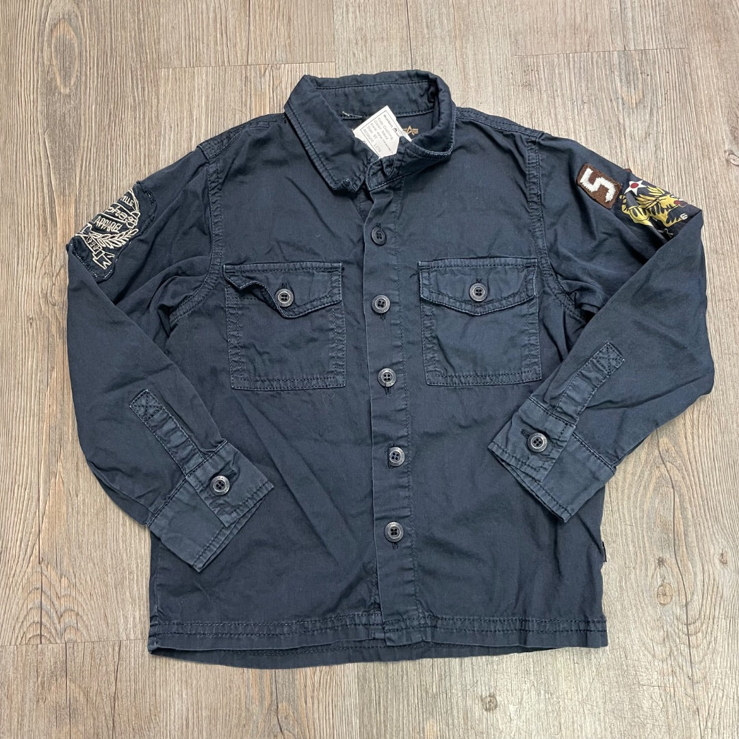 Navy Alpha Industries Inc Button Down Shirt, 5Y