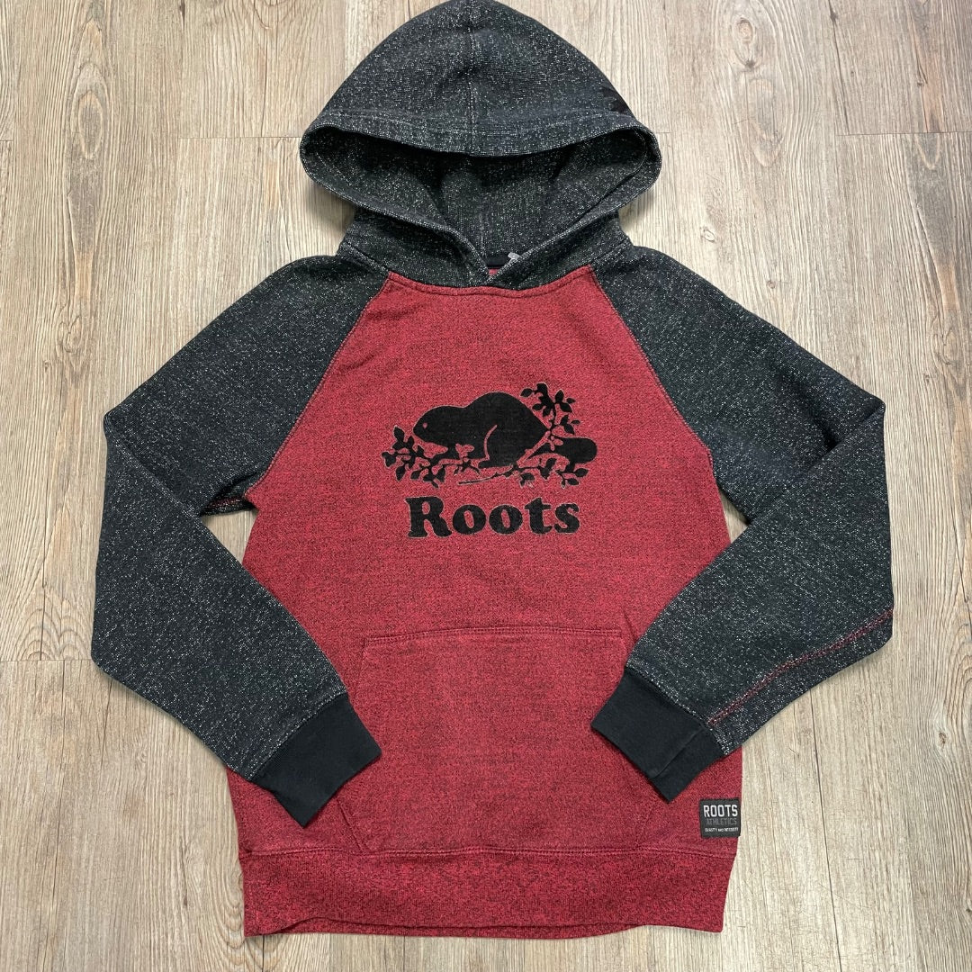 Maroon Black Roots Pullover Hoodie, 11-12Y