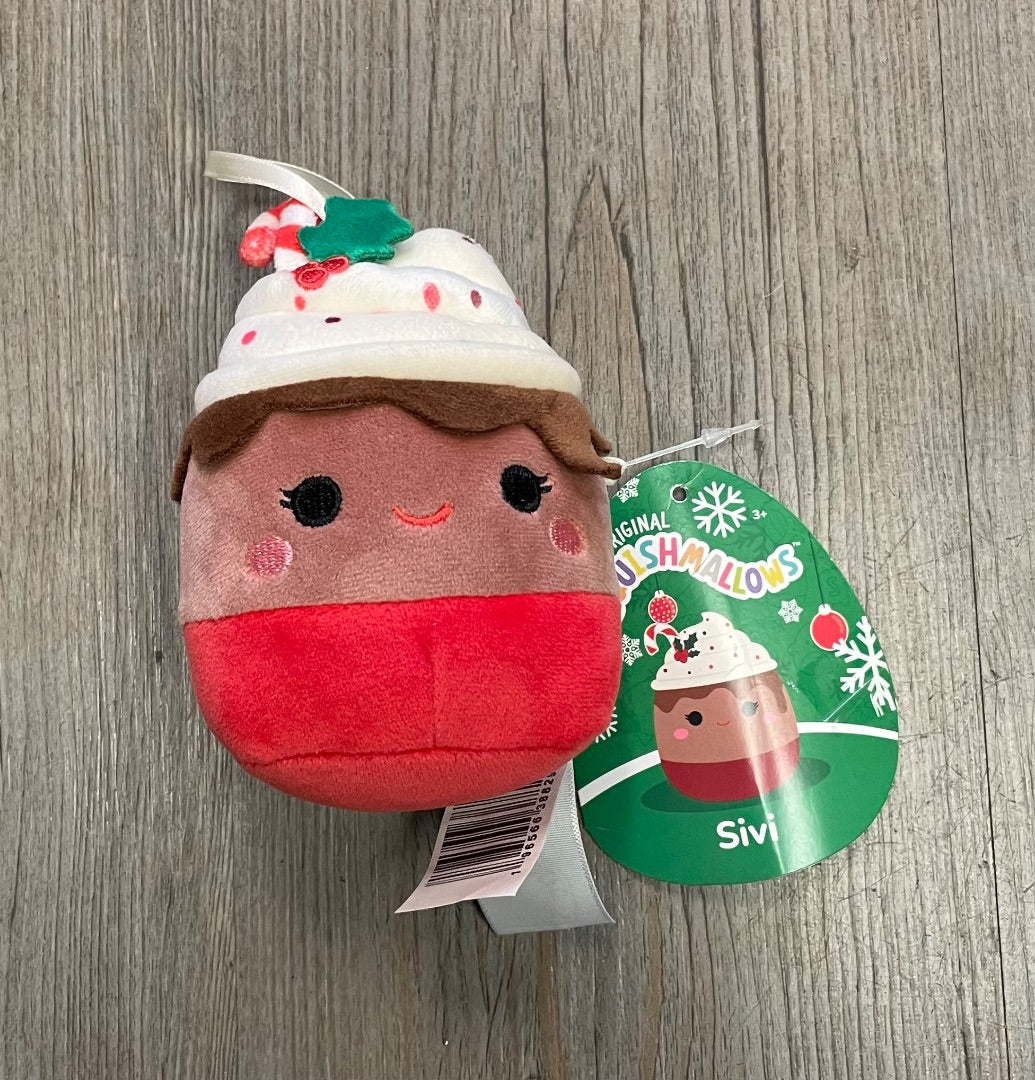 Brown/Red Squishmallow Sivi Candy Cane Hot Chocolate Holiday Candy Cane Cup, Small