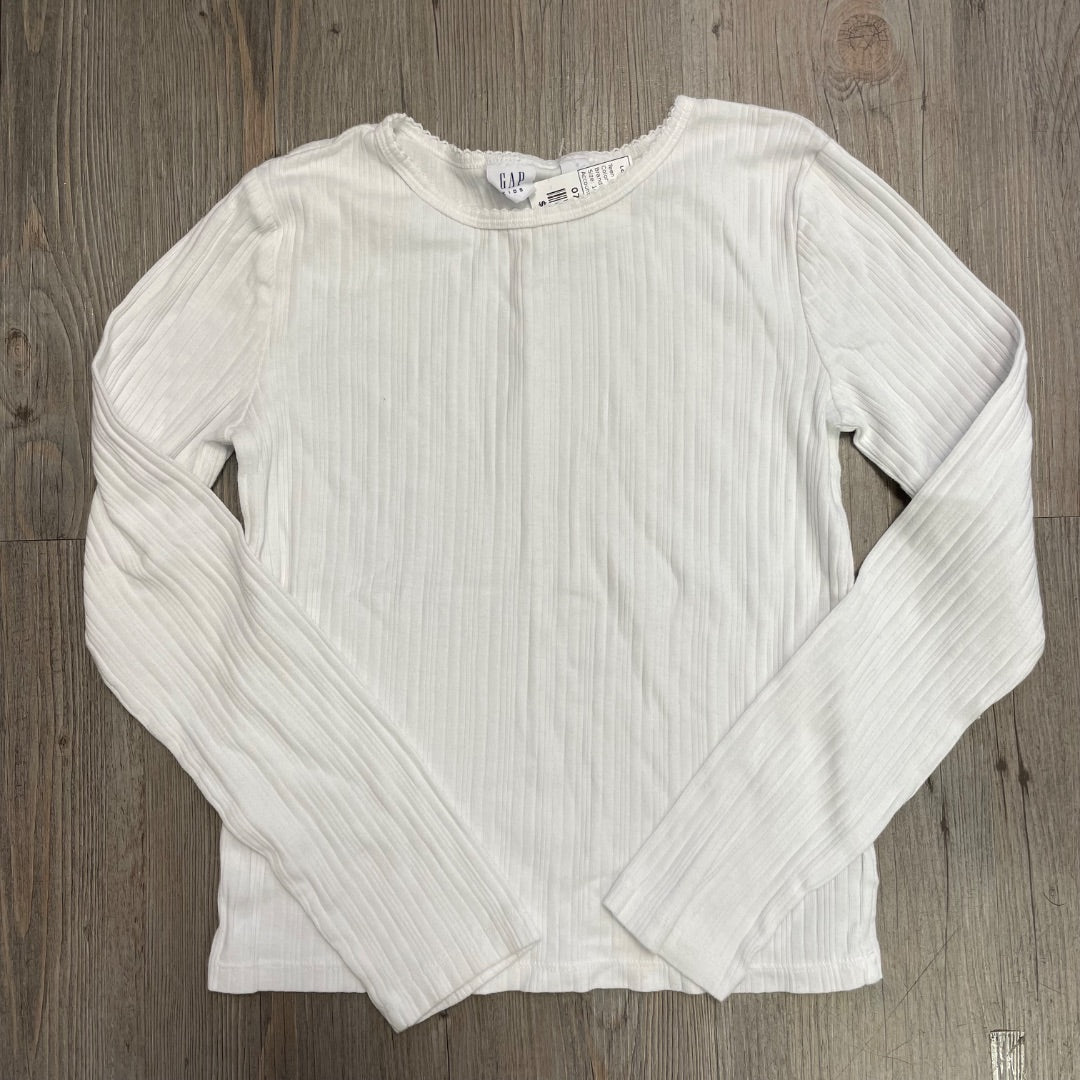 White Gap Long Sleeve Top, 14Y