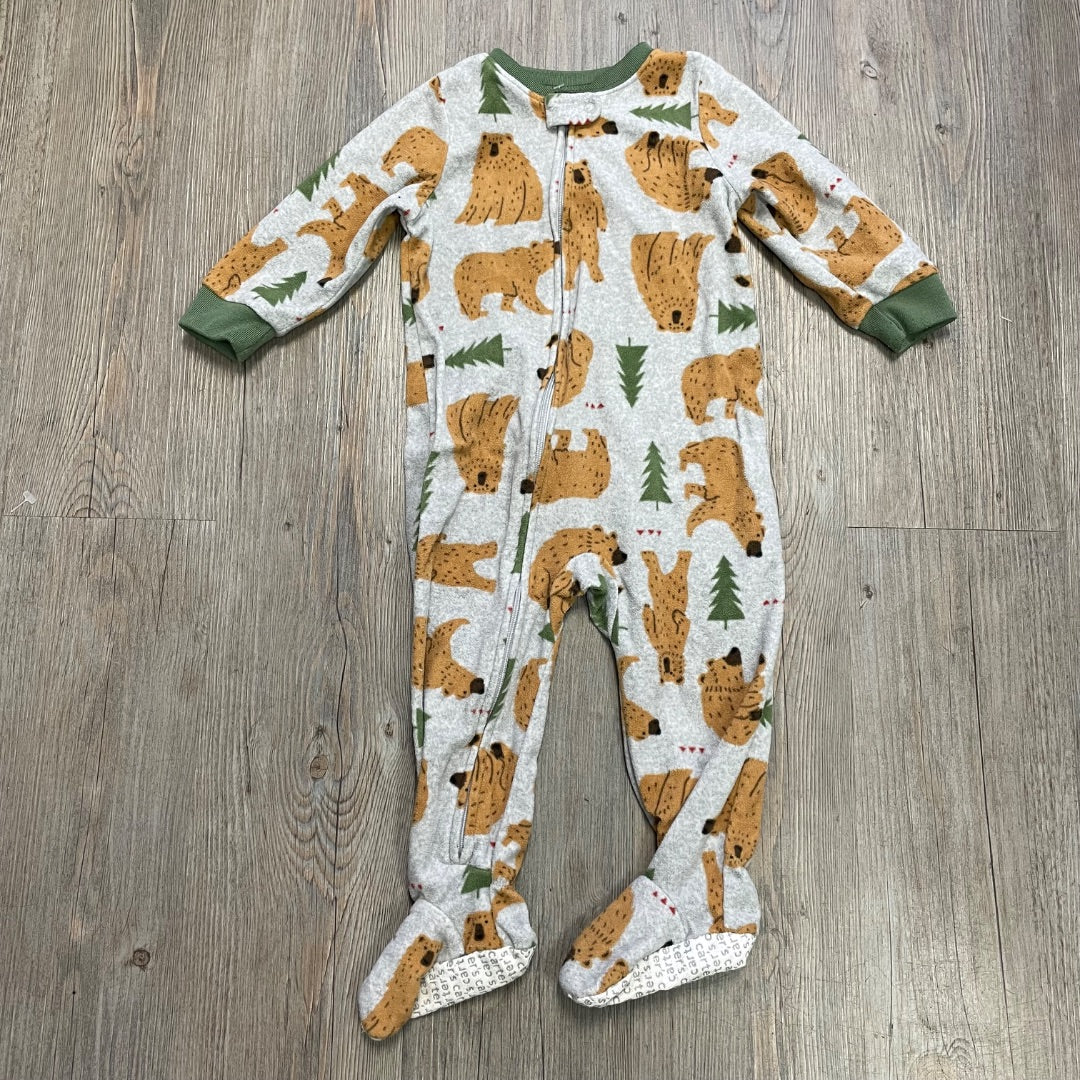 Bear Pattern Carters PJ Onesie, 18M
