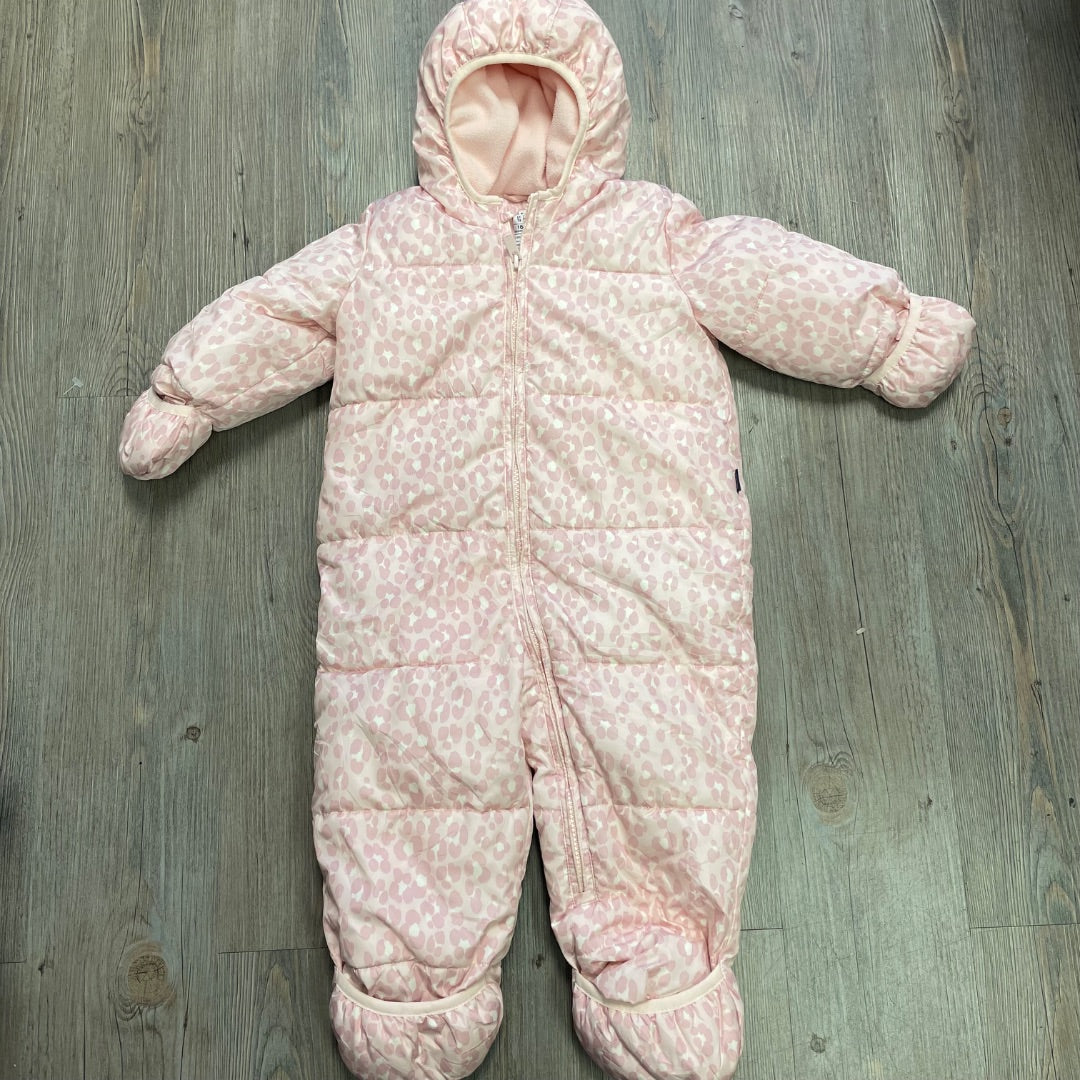 Pink Baby Gap Leopard Print Snowsuit, 18-24M