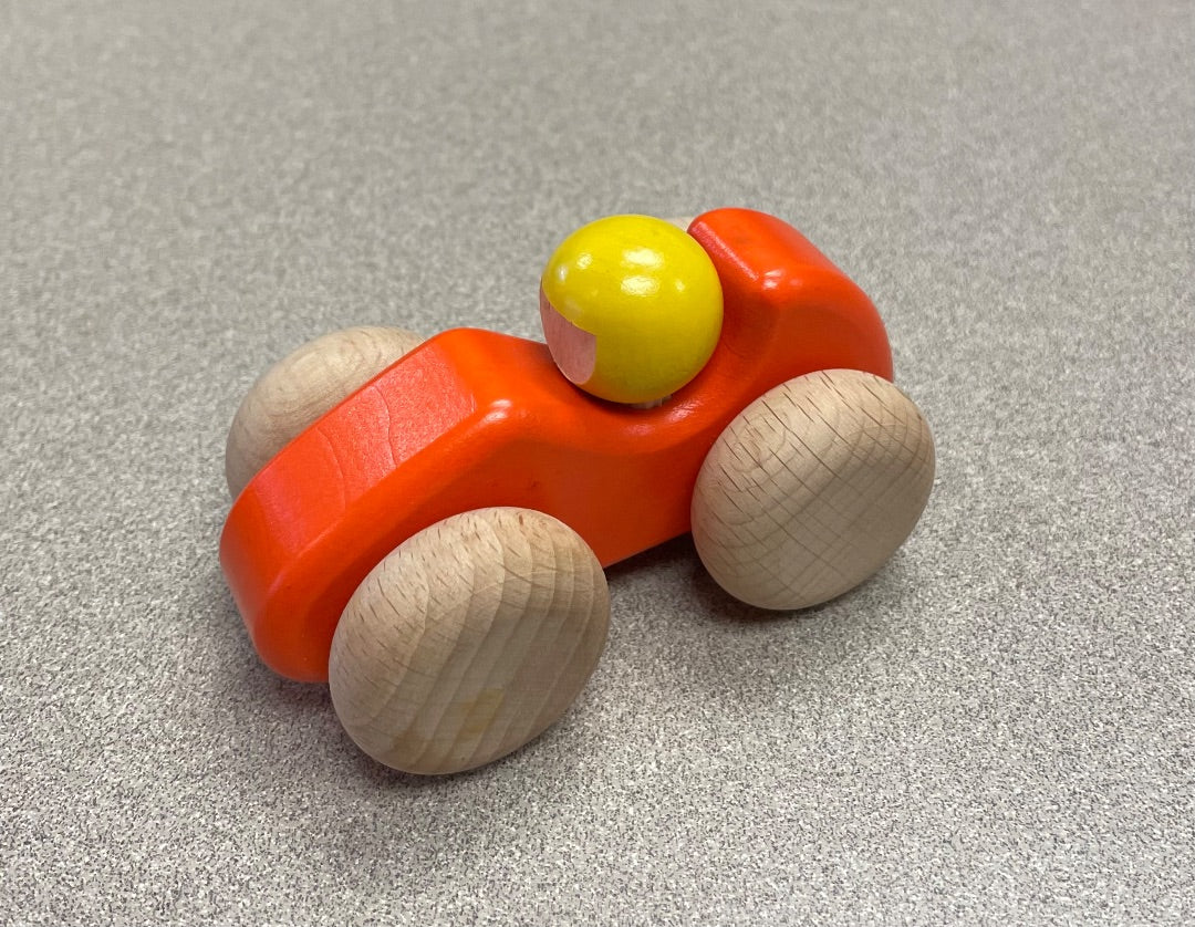 Orange Wooden Racing Car