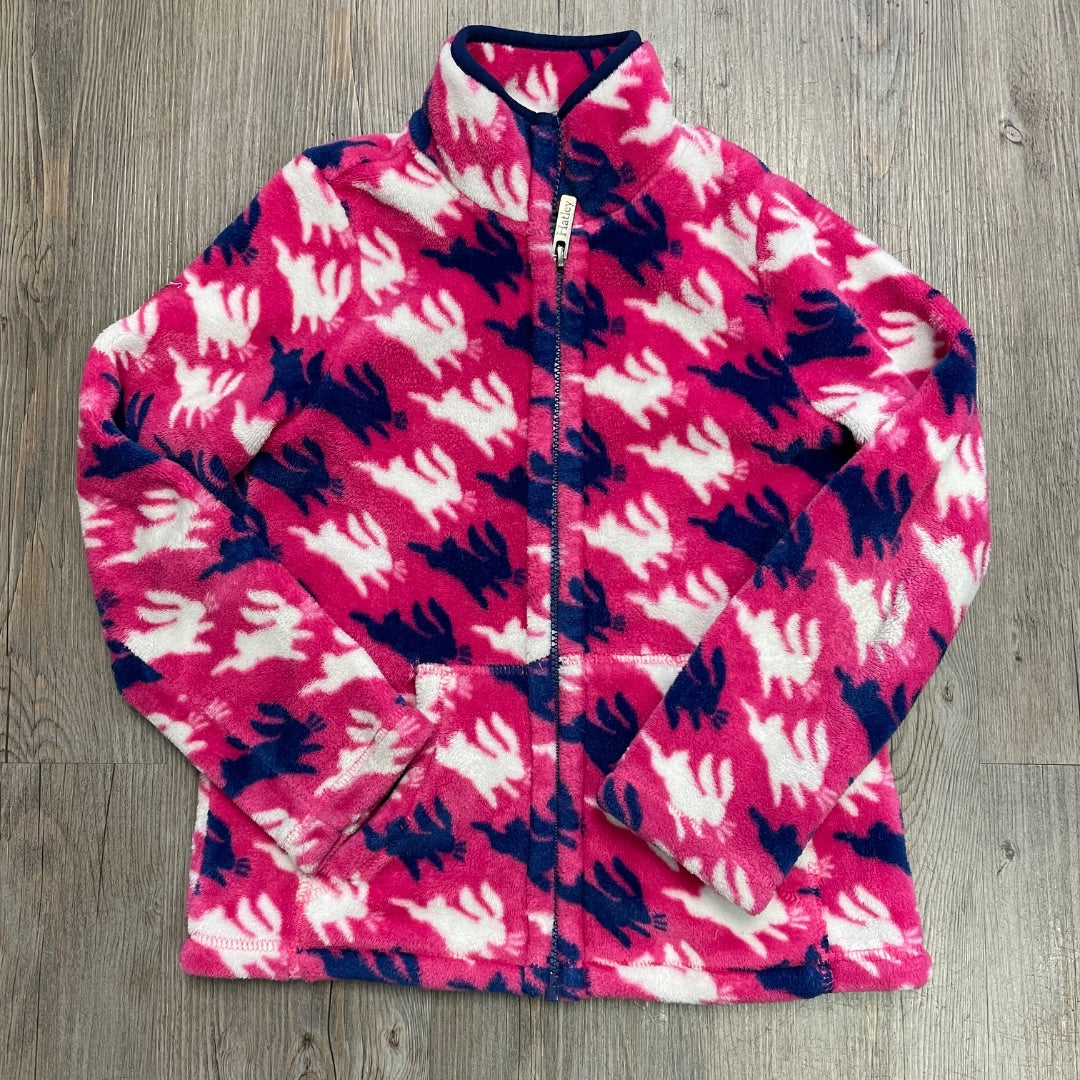 Pink Blue Hatley Fleece Zip Jacket, 6Y