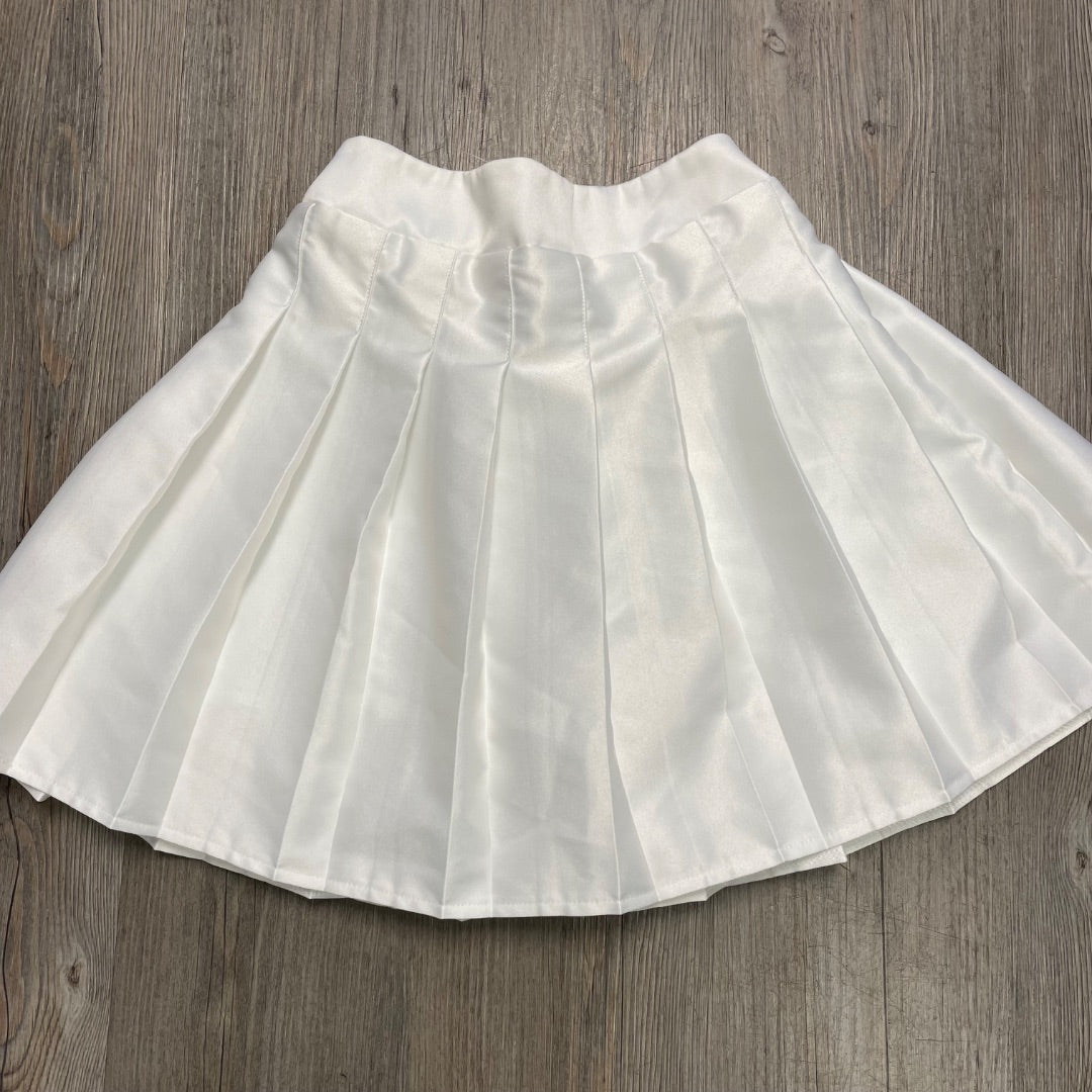 White Shein Pleated Skirt, 10Y