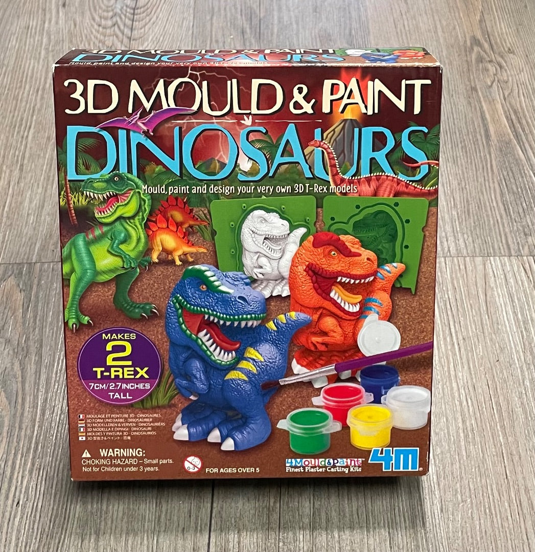 Multi Colour 3D Mould & Paint Dinosaurs, 3Y+