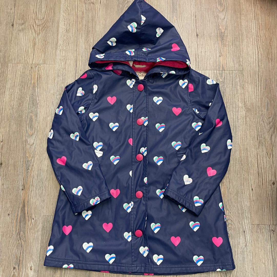 Hearts Pattern Hatley Lined Rain Jacket, 8Y
