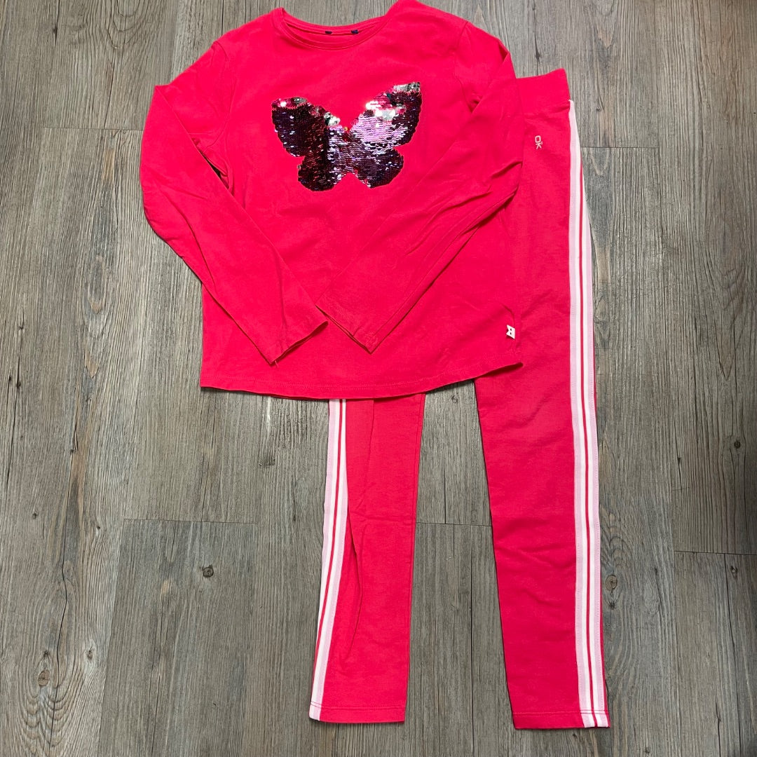 Red Okaidi 2PC Clothing Set, 8-9Y