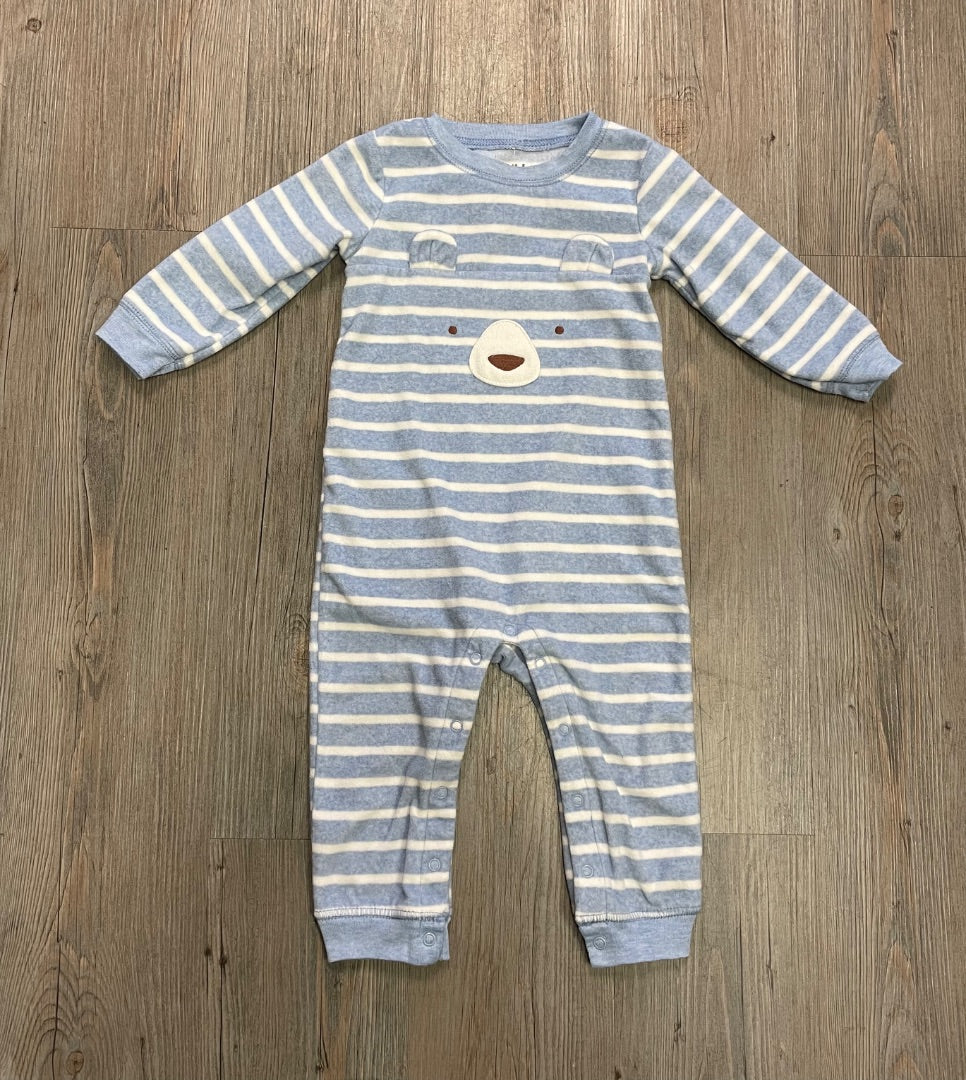 Blue Carters Fleece Pj Onesie, 18M
