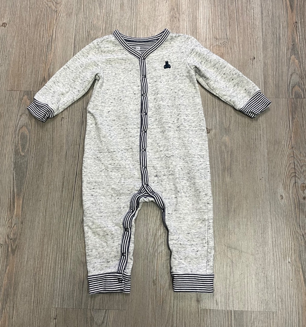 Grey Gap PJ Onesie, 12-18M