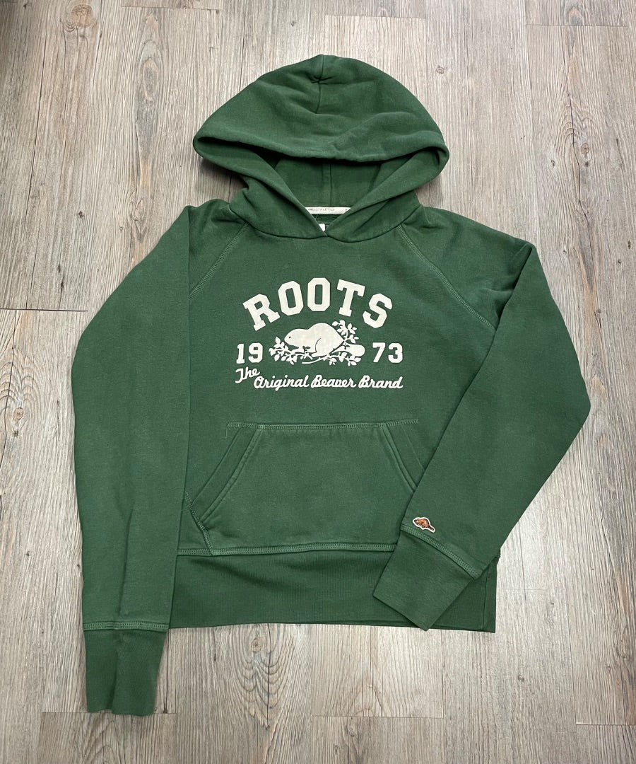 Green Roots Pullover Hoodie, Small Ladies
