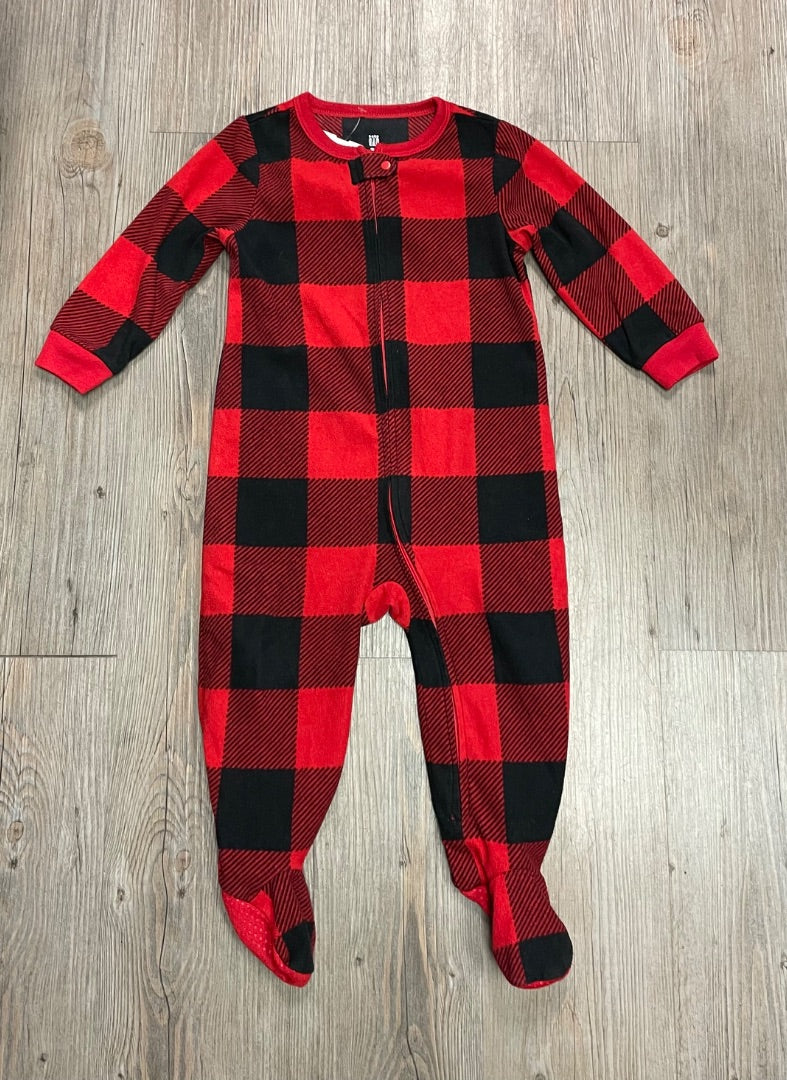 Bufallo Plaid Gap Fleece PJ Onesie, 18-24M