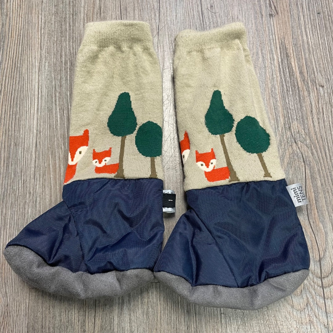Fox Pattern Mimi Tens Baby Bootie, 1Y
