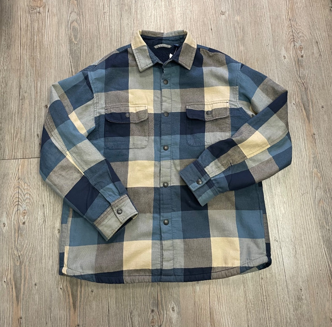 Blue Plaid Uniqlo Fleecelined Shacket, 11-12Y