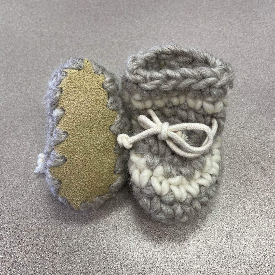 Grey Podraig Knit Baby Bootie, 0-3M