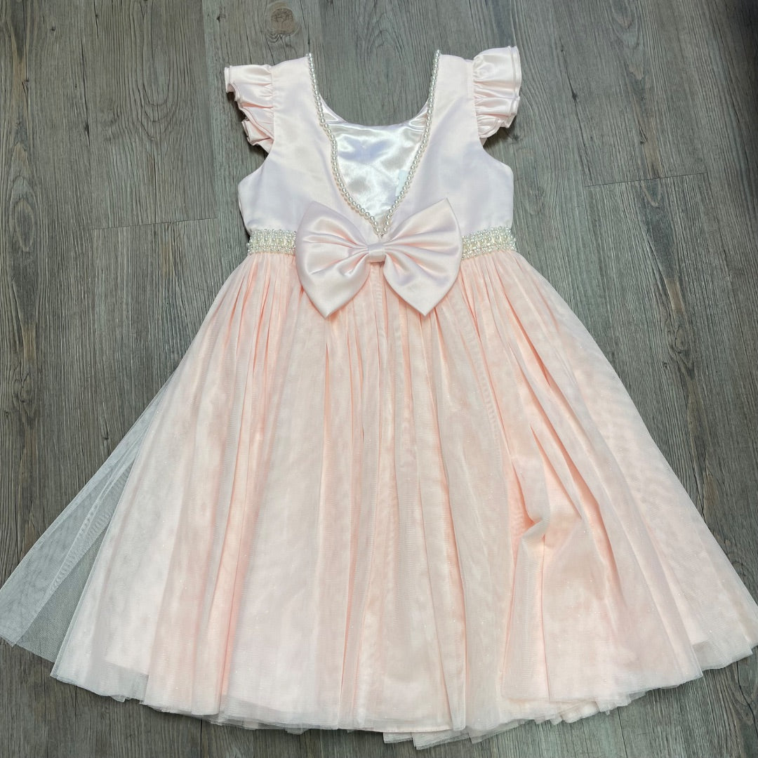 Pink Couture Princess Satin Tulle Dress, 7Y