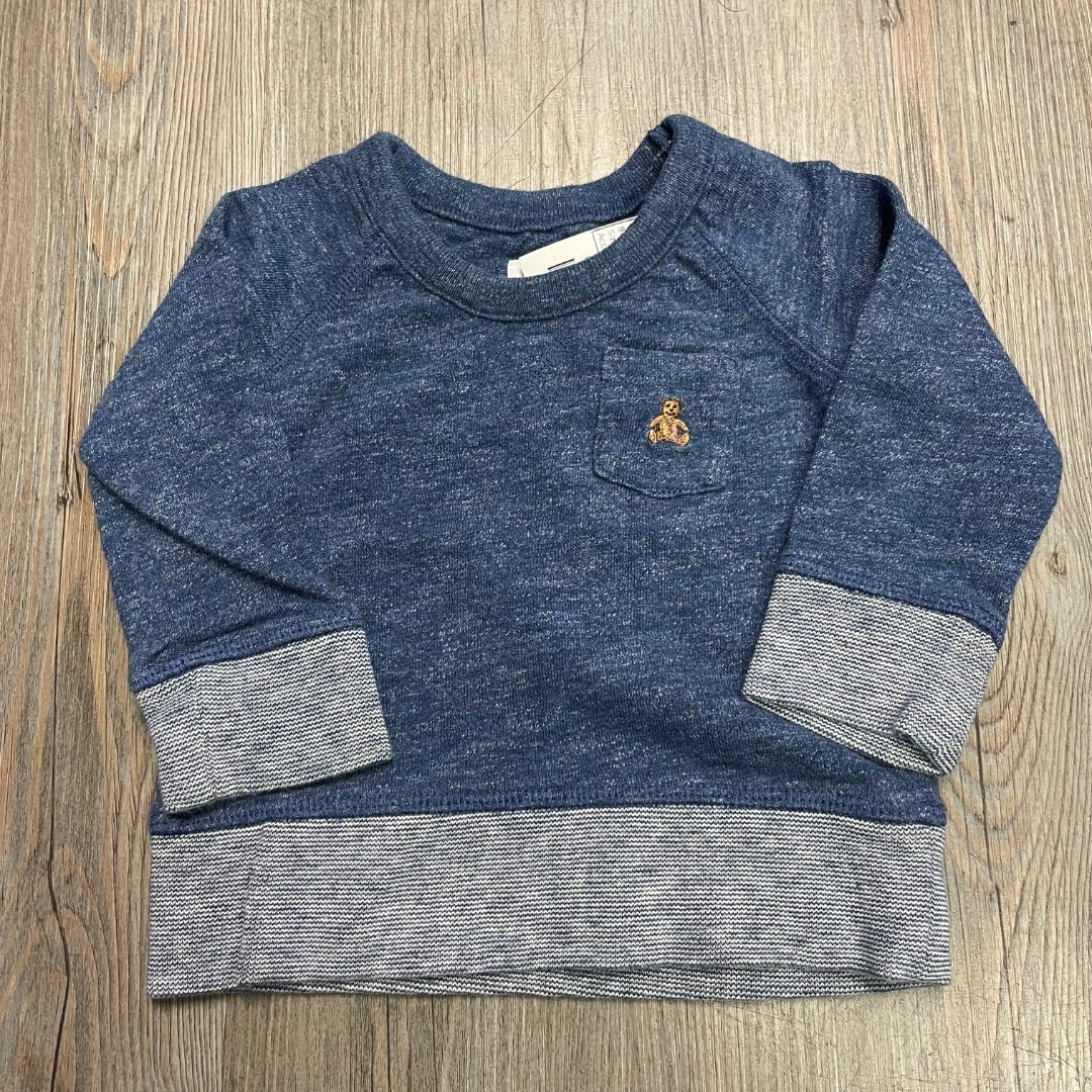 Blue Gap Long Sleeve Top, 6-12M