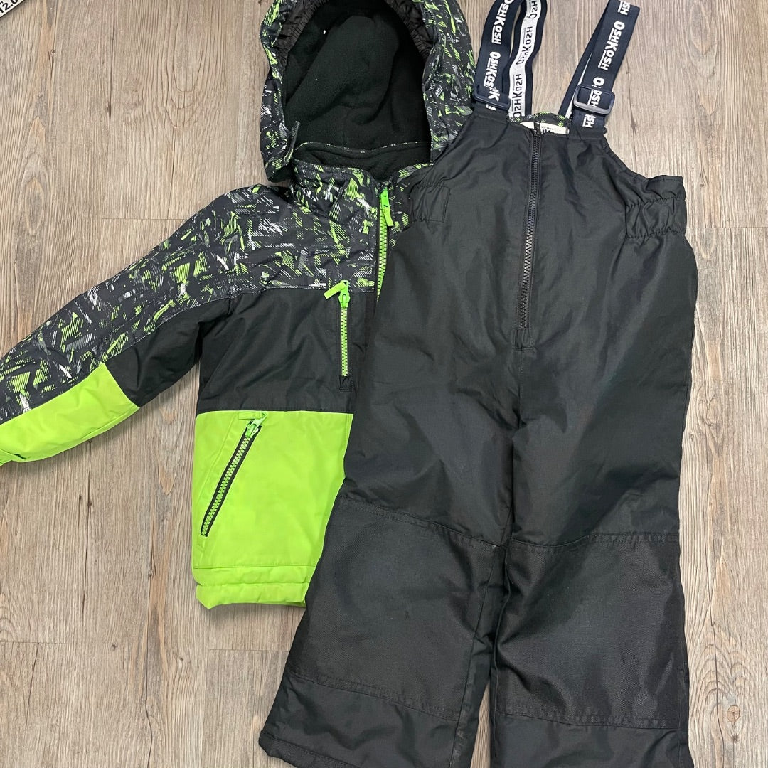 Black Lime Oshkosh 2PC Snow Suit, 4Y