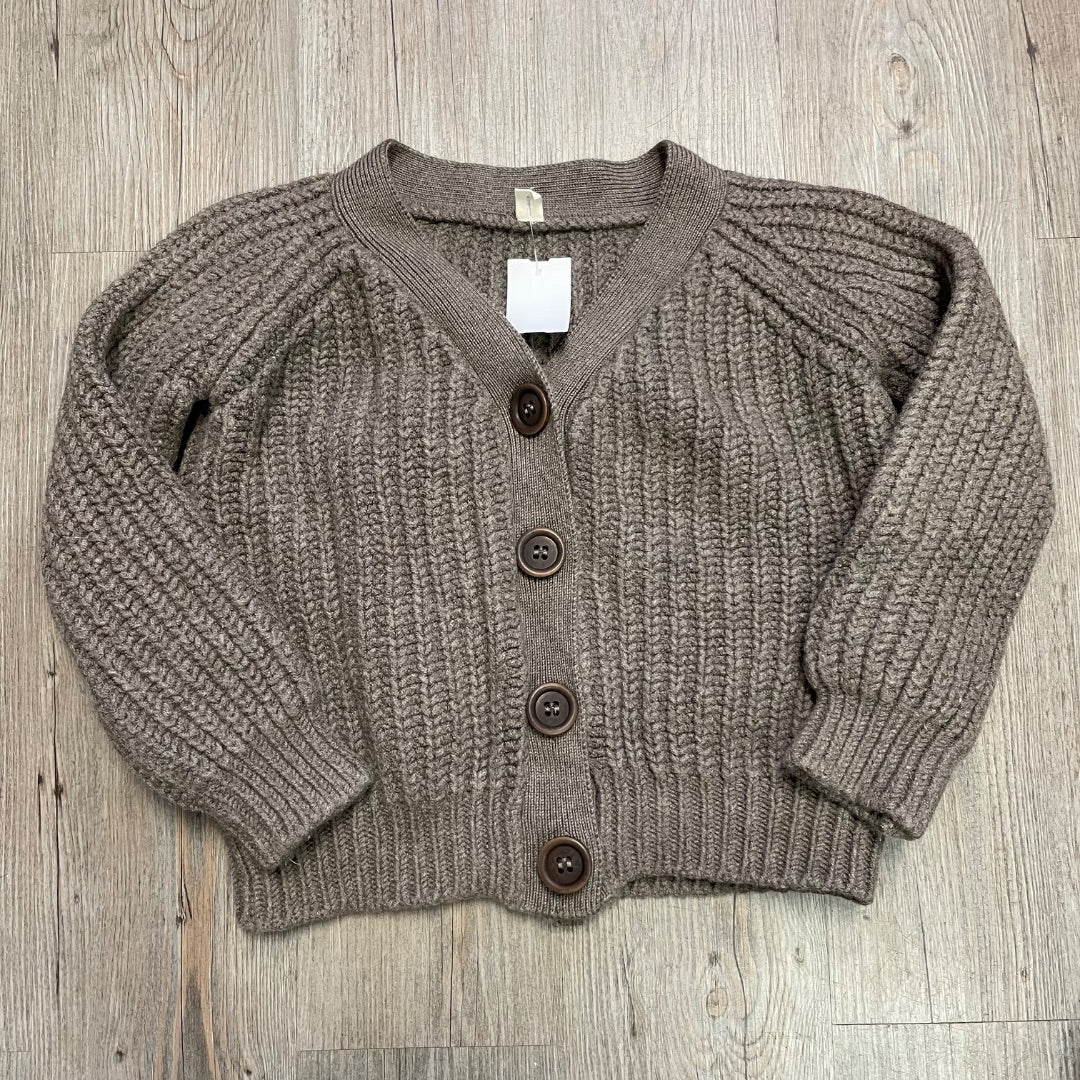 Brown Nui Cable Knit Cardigan, 8Y