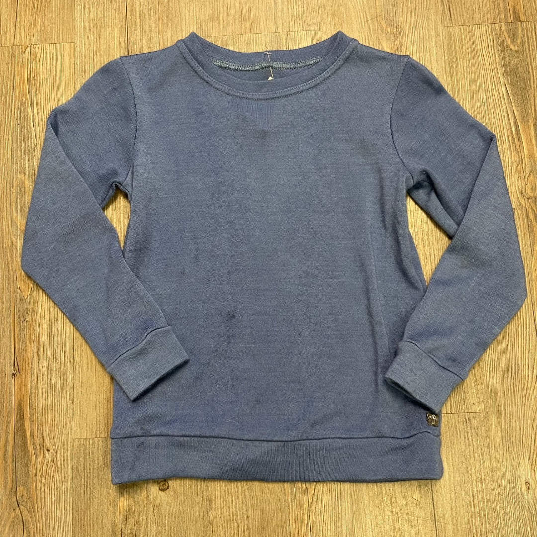 Blue Bumby Wool Long Sleeve Top, 8-9Y
