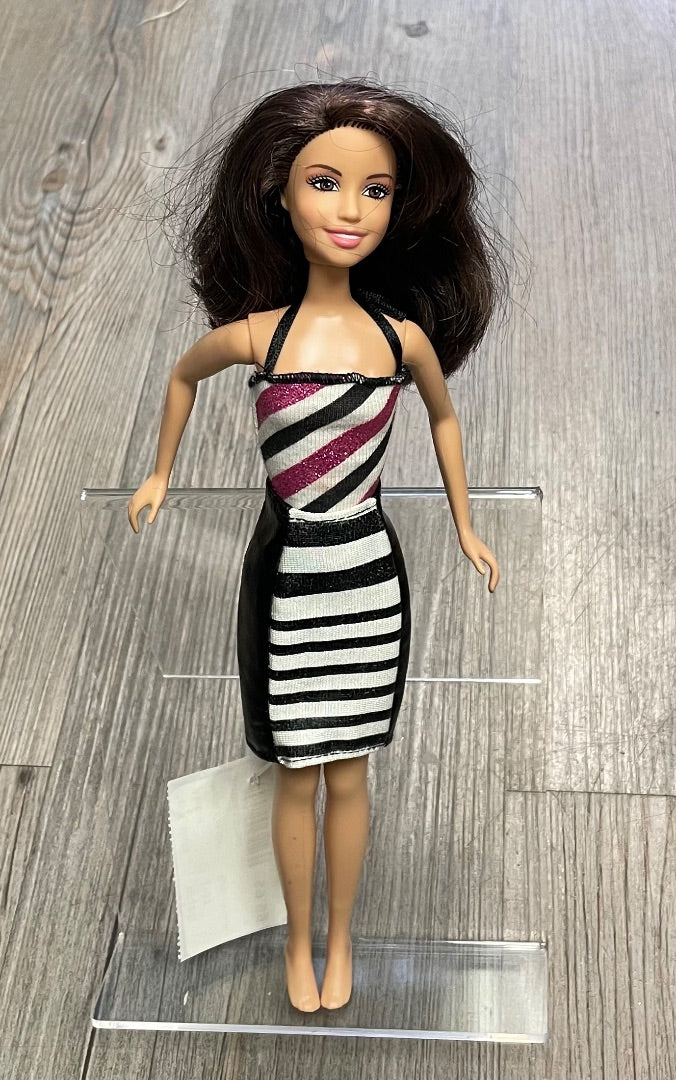 Multi Colour Barbie Striped Dress, 10 inch