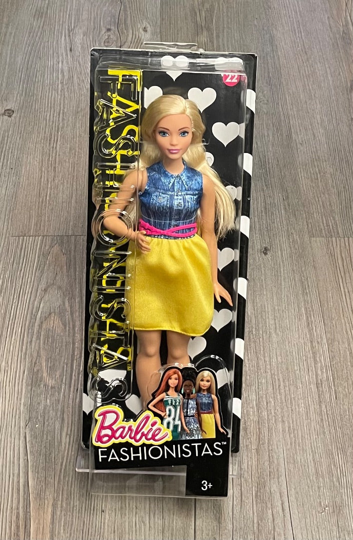 Blue Yellow Dress Barbie Fashionistas, 3Y+