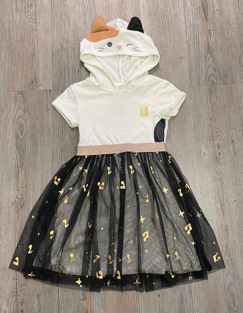 Beige,Black Squishmallows SSL Hooded Dress, 5-6Y