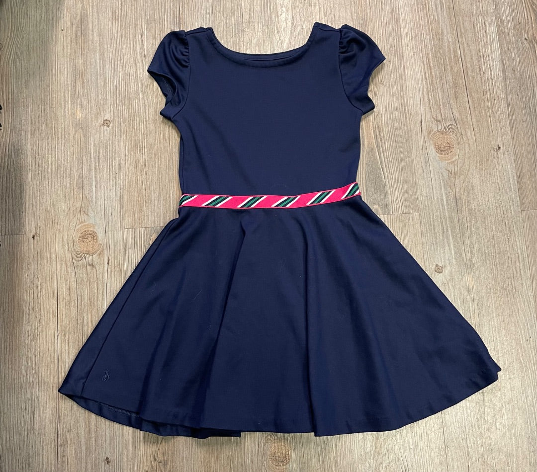 Navy Polo Ralph Lauren SSL Dress, 6Y