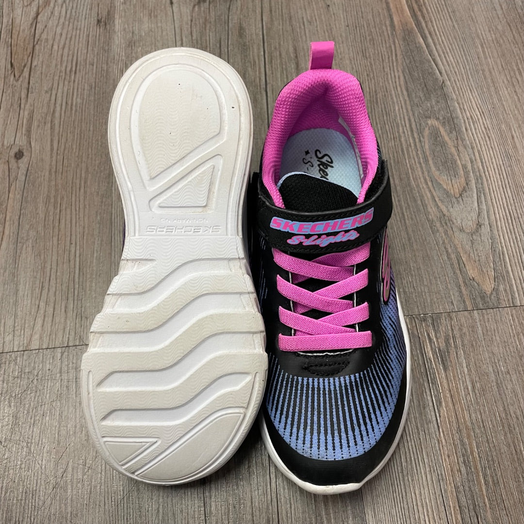 Pink Purple Skechers Slip On Shoes Lights Up, 3Y