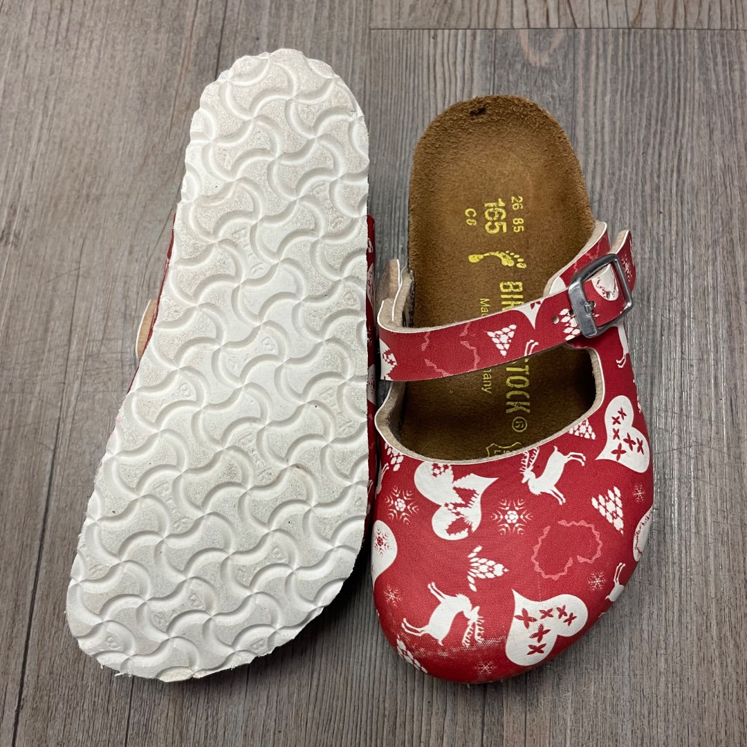 Reindeer Print Birkenstock Clog, 8T