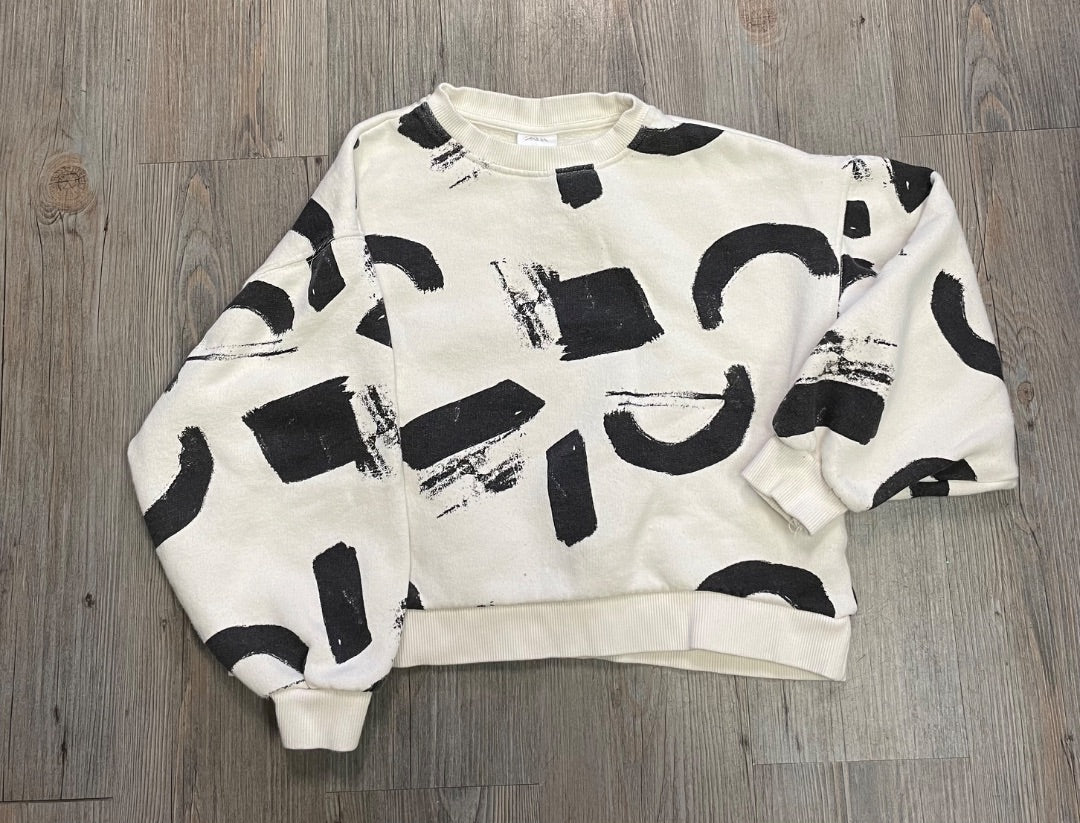 Ivory Black Zara Pullover Top, 10Y