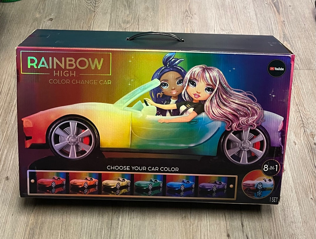White Rainbow High Color Changing Car, Pre-Owned