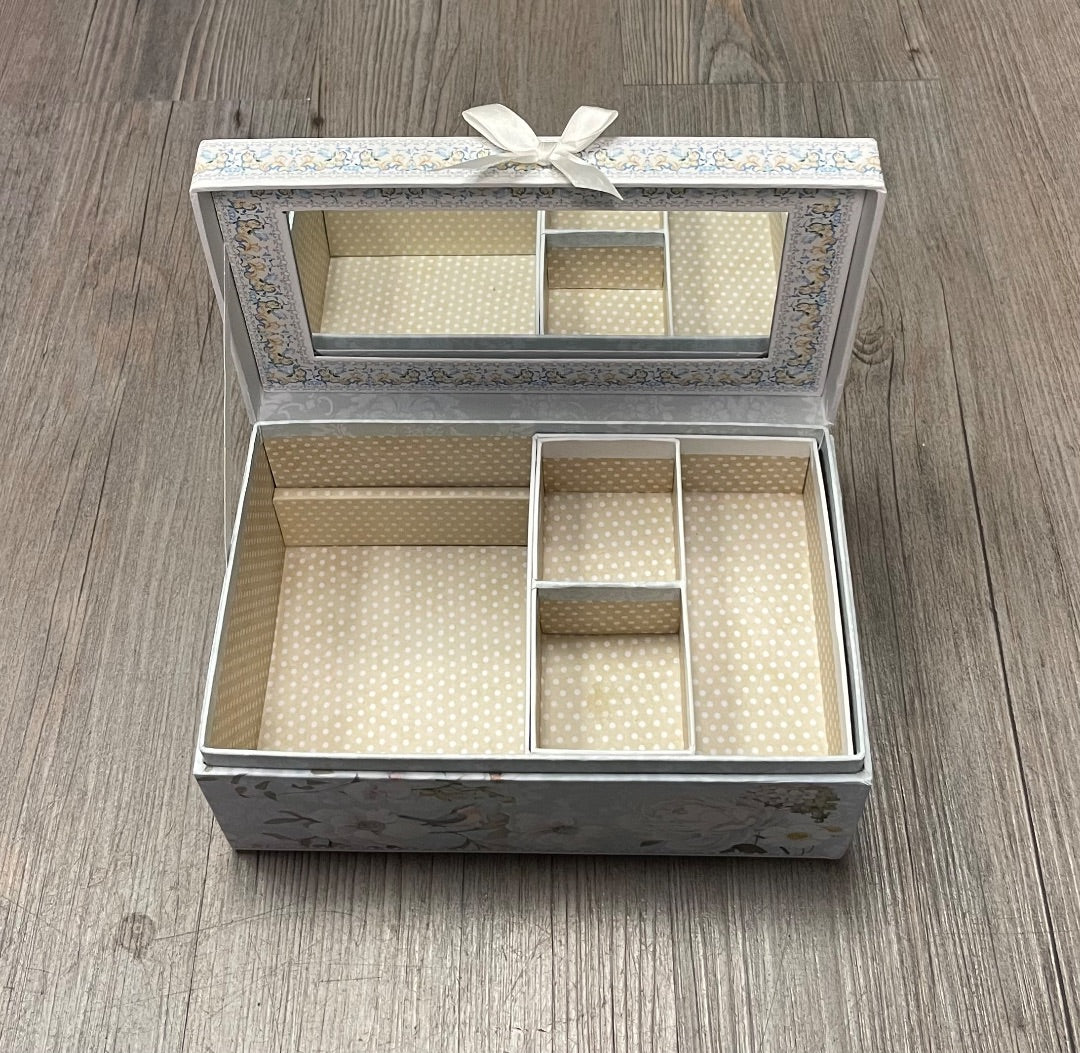 Floral Blue Jewelry Box