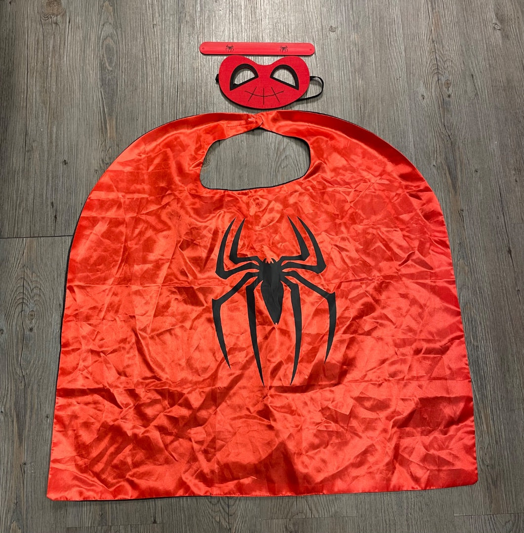 Red/Black Spiderman Cape/Mask/Wristband