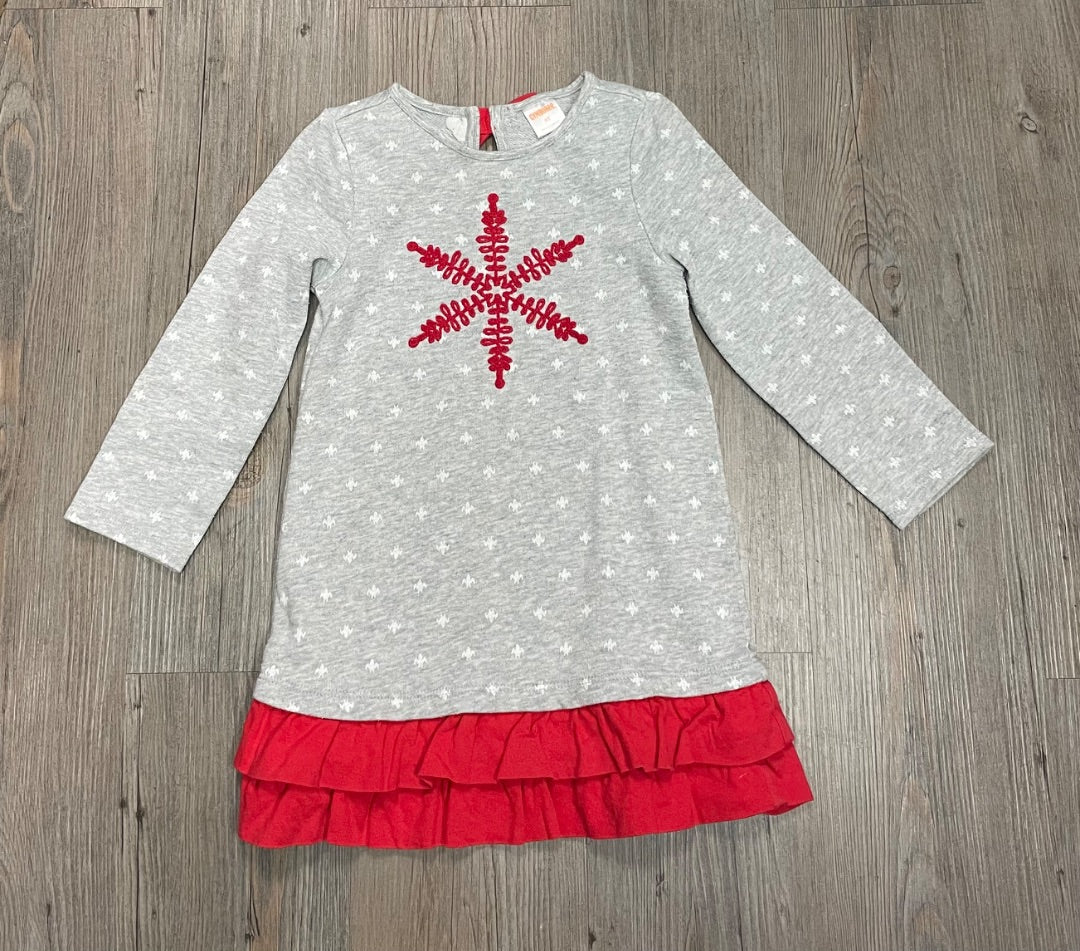 Grey, Red Gymboree LS Dress, 3Y