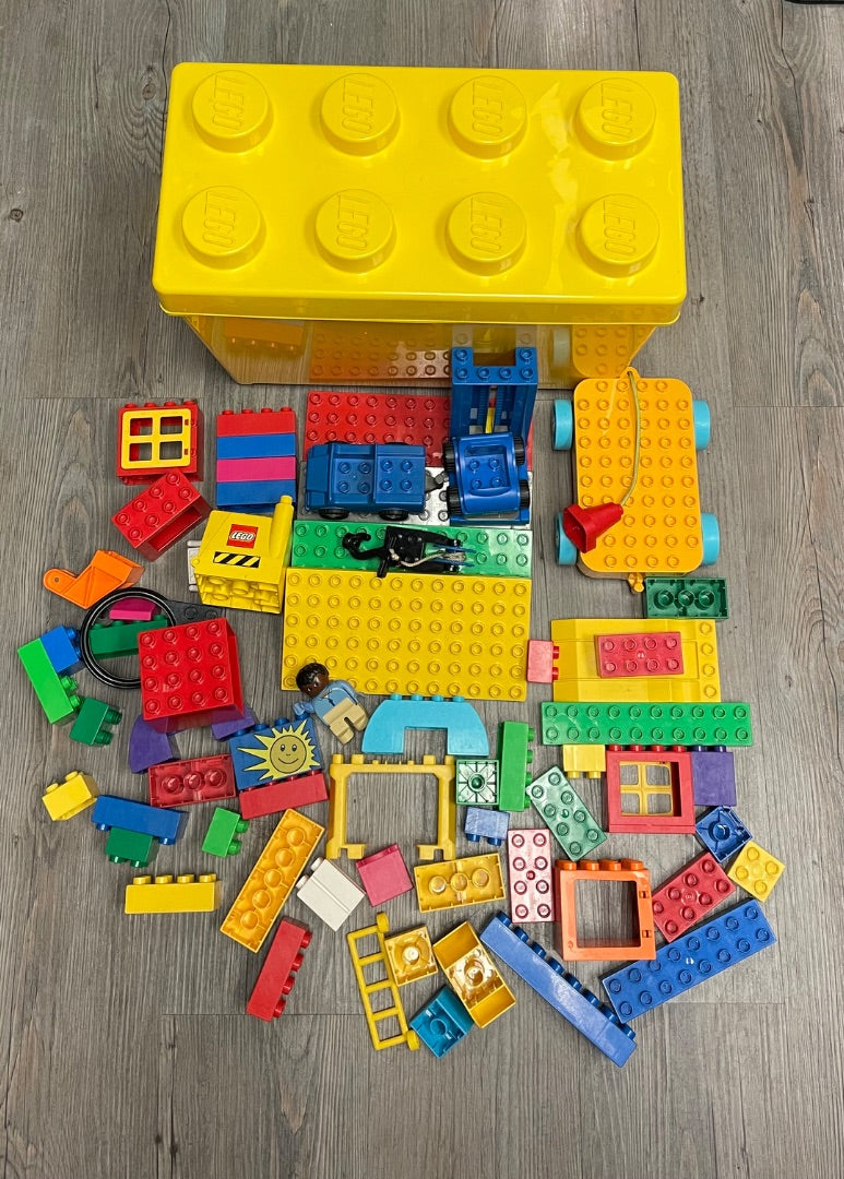Yellow Lego Duplo with Case, 65 pcs