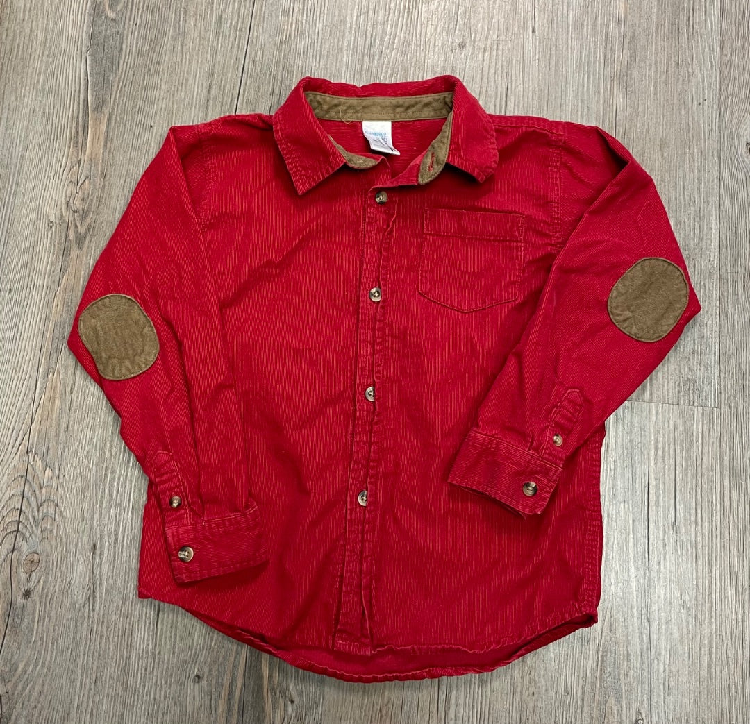 Red Gymboree LS Corduroy Shirt, 5Y